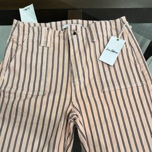 Sam Edelman Pink and Black Striped High Rise Jeans